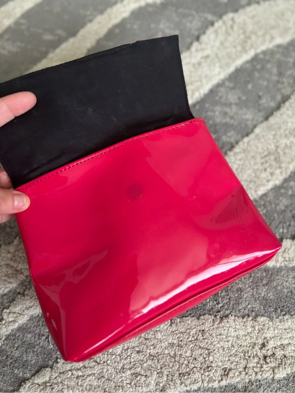 Yves Saint Laurent Pink Patent Cosmetic Pouch